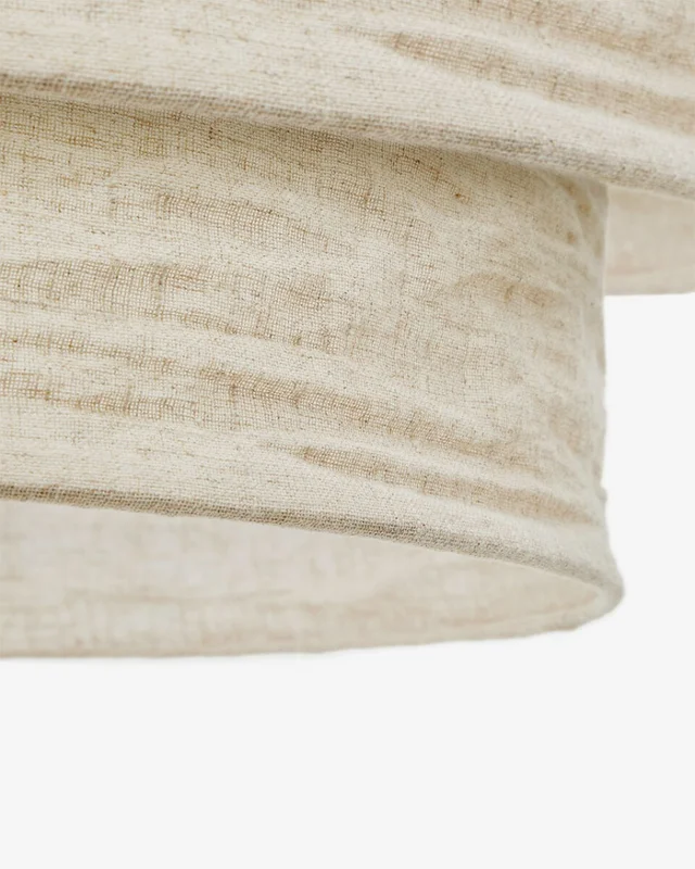 Pantalla para lámpara de techo Mariela de lino con acabado beige Ø 60 x 40 cm en Madera natural - Lámparas colgantes, Uruguay | Kavehome, vista 3