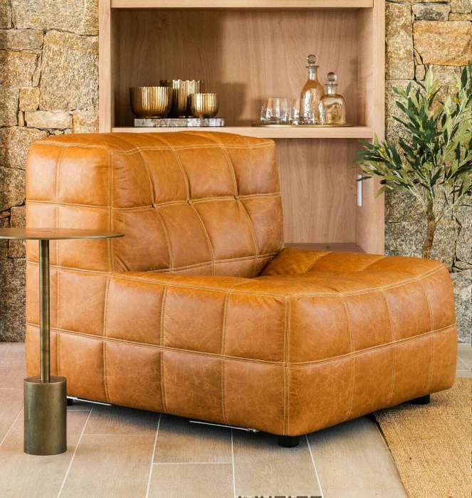 BUTACA COLUMBIA - CUERO ITALIANO CARAMELO en Marrón - Sillones y sofás, Uruguay | La Iberica, vista 16