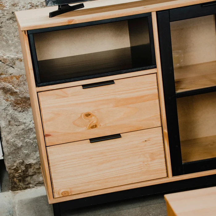 Aparador Bargueño Rack Living Comedor Madera Línea Denver en Madera natural - Muebles para TV, Uruguay | Ecowood, vista 4
