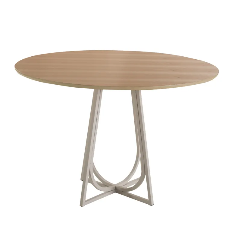 MESA COMEDOR REDONDA - TAPA MADERA CLARA - BASE IZA en Madera natural - Mesas de comedor, Uruguay | Champagne Home