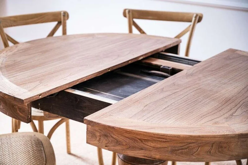 MESA COMEDOR EXTENSIBLE - 1.20 A 1.70 MTS - OLMO en Madera natural - Mesas de comedor, Uruguay | La Iberica, vista 13