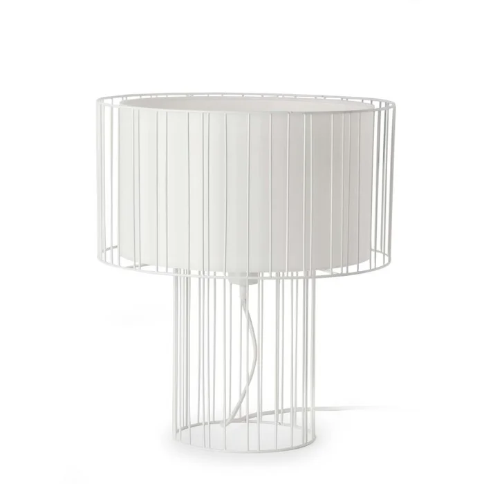 LAmpara de mesa con reja en Blanco Reviews Valoraciones - Lámparas de mesa, Uruguay | La Perla, vista 2