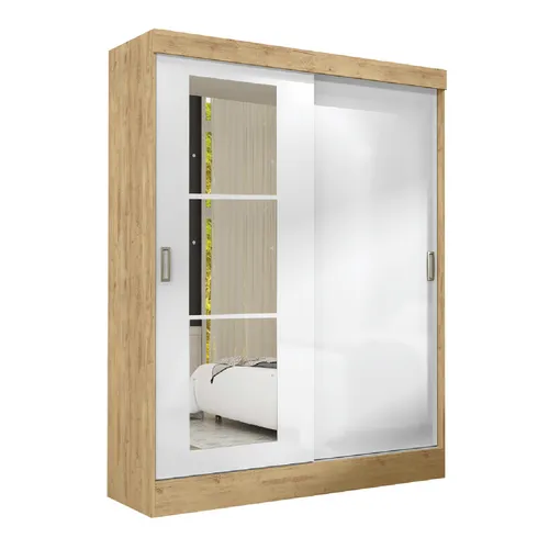 Ropero 2 Puertas Corredizas Mdp 2 Cajones 6 Estantes - Roperos y placares, Uruguay | Muebles Express