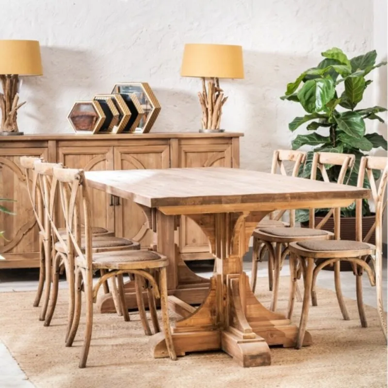 Mesa De Comedor Nantes 220 Cm en Madera natural - Mesas de comedor, Uruguay | Aihaus