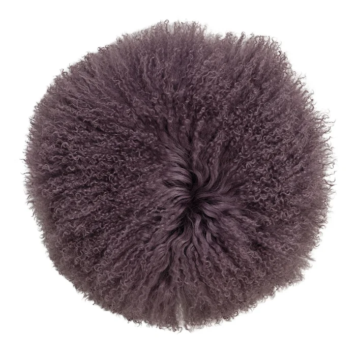 Dogan Cushion, Purple, Lambskin Mongolian - Textiles, Uruguay | Tutto Deco