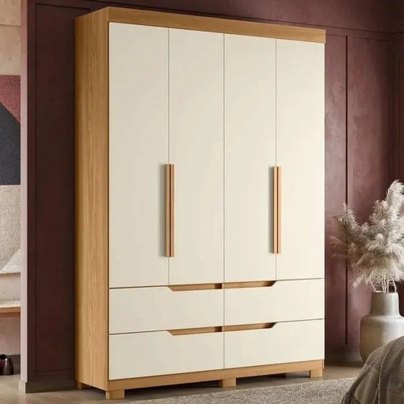 Ropero 4 puertas 4 cajones - Línea FIT - Marrón - Roperos y placares, Uruguay | Ecowood