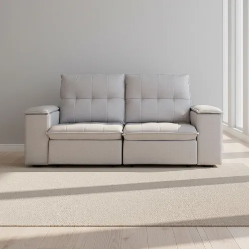 Sofa Retractil 3 Cuerpos Tela Gris Atlanta Gris Osc en Gris - Sillones y sofás, Uruguay | Divino