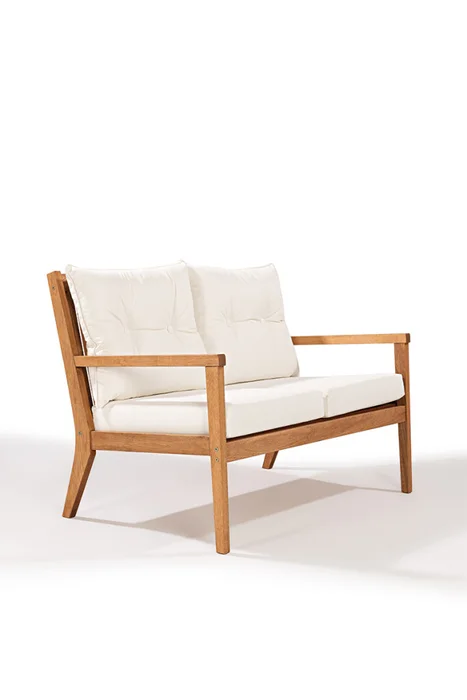 SOFA RIADE 2 LUGARES ACQUABLOCK CRUDO 117x75x81CM JATOBA en Madera natural - Muebles para el exterior, Uruguay | Vinibel