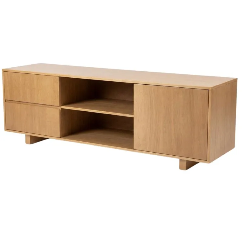 Rack AMBAY 1.60m en Madera natural - Muebles para TV, Uruguay | Finkel