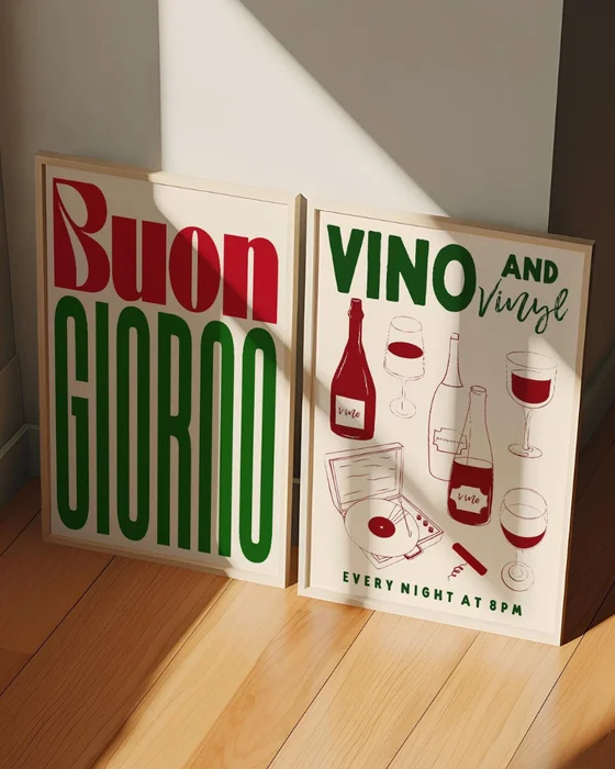 Buon Giorno & Vino en Multicolor - Láminas, Uruguay | La Cuadrería, vista 2