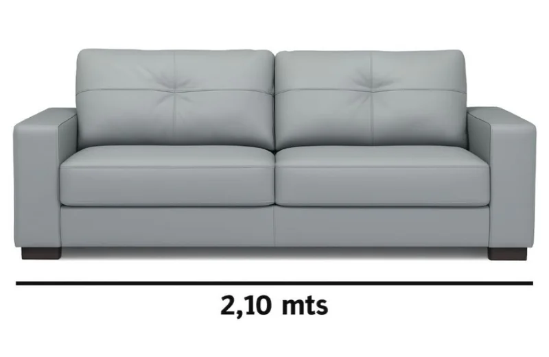 SOFA 100% CUERO - 3 CUERPOS - MODELO DOMINI - GRIS en Gris - Sillones y sofás, Uruguay | Champagne Home, vista 3
