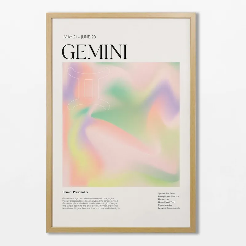 Signo Geminis en Multicolor - Láminas, Uruguay | La Cuadrería