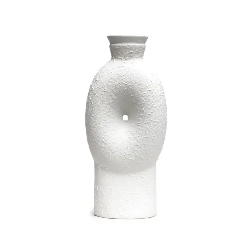 FLORERO CERAMICA 14.5x10x31CM BLANCO en Blanco - Jarrones, Uruguay | Koz
