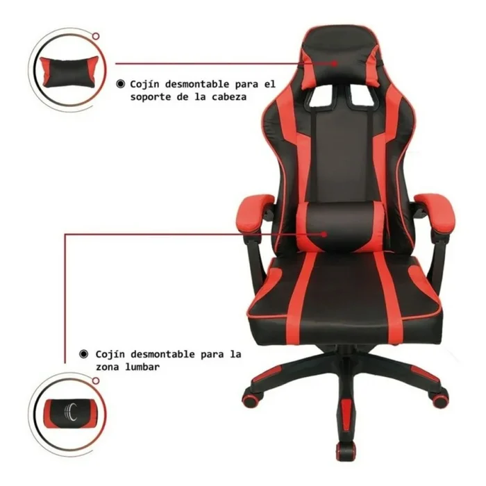 Silla Gamer Handrail en Negro - Sillas de escritorio, Uruguay | La Cueva Muebles, vista 6