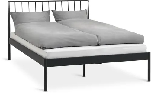Estructura cama ABILDRO 2 Plazas 140x200 negro en Negro - Dormitorio, Uruguay | JYSK