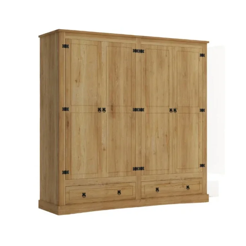 Ropero 4 Puertas - Madera Maciza - Línea Monterrey - Natural en Madera natural - Roperos y placares, Uruguay | Ecowood, vista 4
