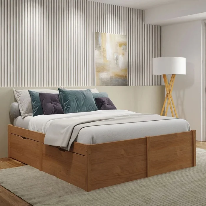 Cama Madera Maciza Con Cajones - Queen - Línea beauty - Amendoa - Dormitorio, Uruguay | Ecowood, vista 2