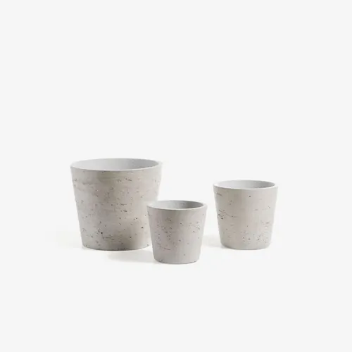 Set Low de 3 maceteros gris Ø 23,5 cm / Ø 16,5 cm / Ø 14 en Gris - Macetas, Uruguay | Kavehome