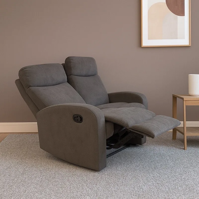 Reclinable Fine 2 cuerpos, grafito — Serra Amoblamientos en Gris - Sillones y sofás, Uruguay | Serra Amoblamientos