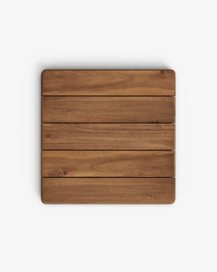 Mesa Saura de de madera de acacia acabado nogal 70 x 70 cm en Natural, Negro - Muebles para el exterior, Uruguay | Kavehome, vista 2