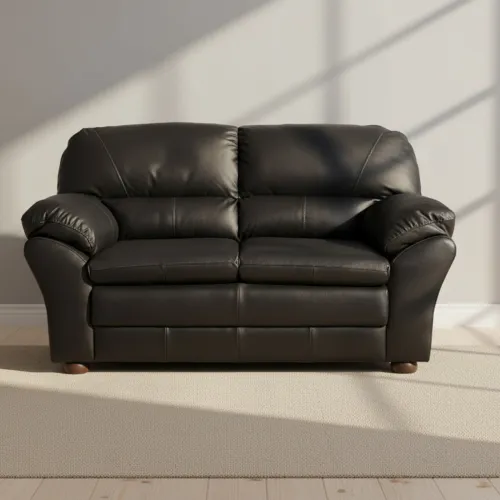Sillón 2 Cuerpos Cuero Negro Florencia en Negro - Sillones y sofás, Uruguay | Divino