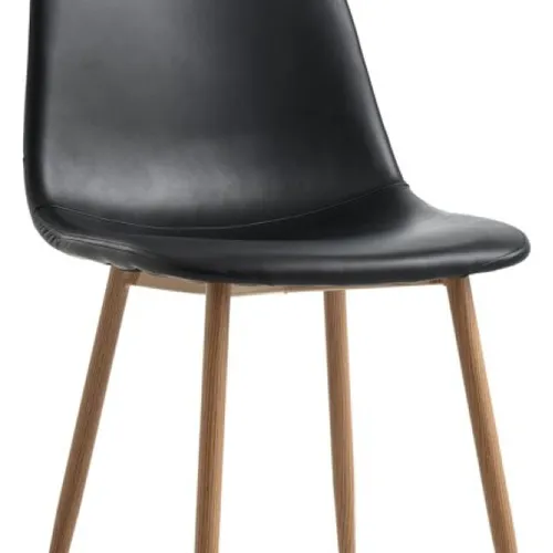 Silla de comedor JONSTRUP polipiel negro en Madera natural - Sillas, Uruguay | JYSK
