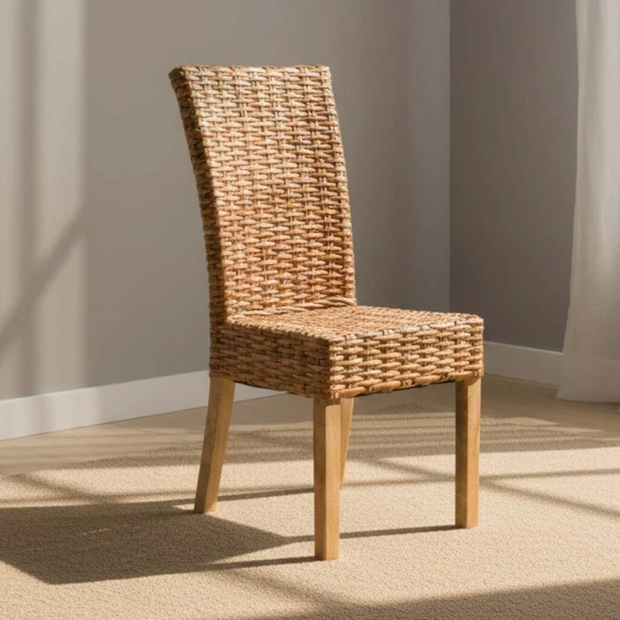 Silla De Comedor Rattan Natural-beige Indah en Madera natural - Sillas, Uruguay | Divino