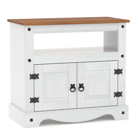 Mesa de tv Linea Naturale - Blanco/Roble en Multicolor - Muebles para TV, Uruguay | La Cueva Muebles, vista 5