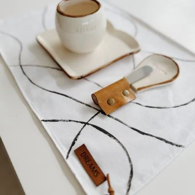 Individual pintado a mano en Blanco - Textiles, Uruguay | Dreams On Time, vista 2