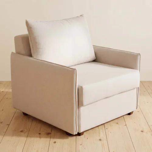 Sofá Cama 1 Cuerpo Tela Natural-beige Lucca Beige en Beige - Sillones y sofás, Uruguay | Divino