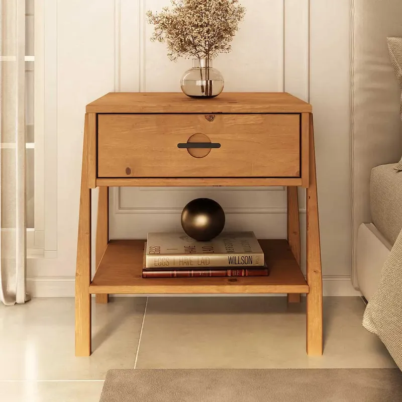 Mesa de Luz Ader - Madera Maciza en Madera natural - Mesas de luz, Uruguay | Balton