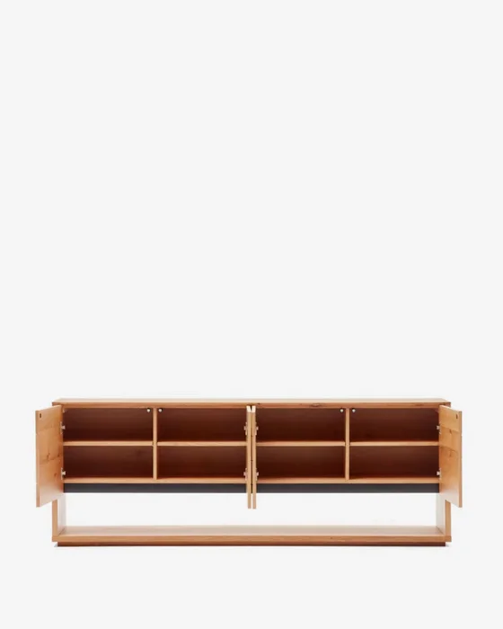 Aparador Alguema - 4 puertas en chapa de roble con acabado natural 200 x 74 cm en Madera natural - Aparadores y recibidores, Uruguay | Kavehome, vista 8