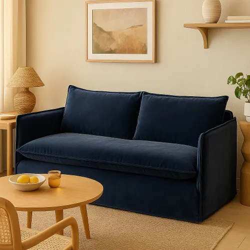 Sofá con terciopelo en Azul - Sillones y sofás, Uruguay | Pieza Clave