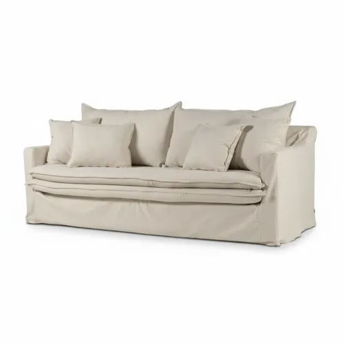 Sofá Gin con Funda - Tela Rústica - 3 cuerpos - TD5260-1635 (Beige) en Beige - Sillones y sofás, Uruguay | NYR
