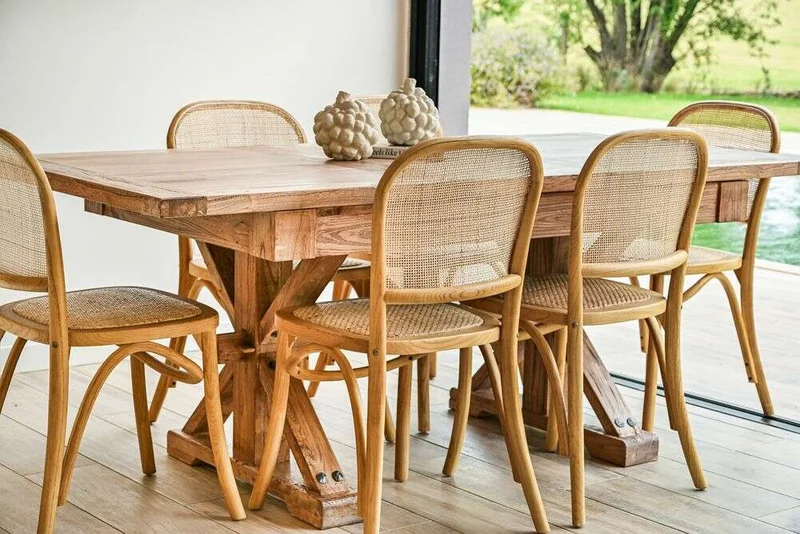 MESA COMEDOR EXTENSIBLE - 1.40 A 1.90 MTS - OLMO en Madera natural - Mesas de comedor, Uruguay | La Iberica, vista 5