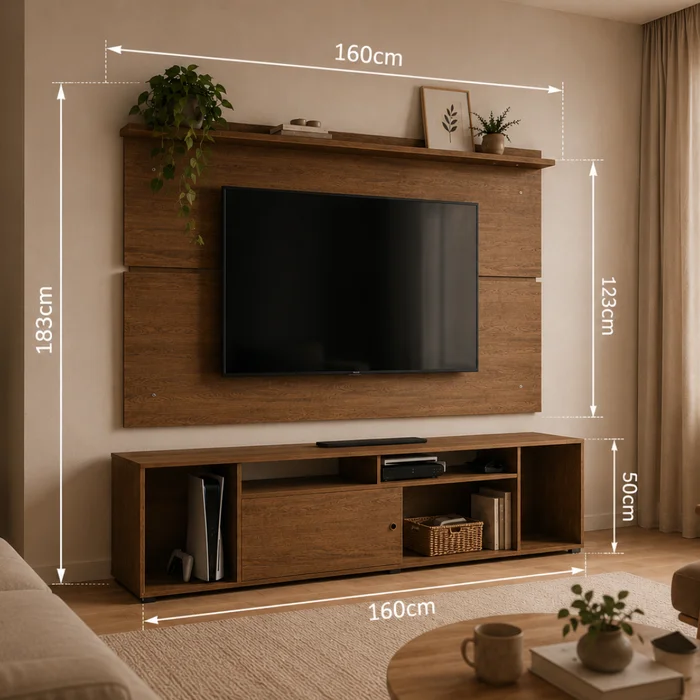 Rack Eik + Panel 2101 en Gris - Muebles para TV, Uruguay | Casa Brava, vista 2