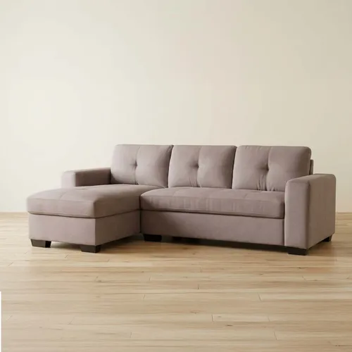 Sofá C/chaise Más De 4 Cuerpos Tela Marron Detroit Taupe en Beige - Sillones y sofás, Uruguay | Divino
