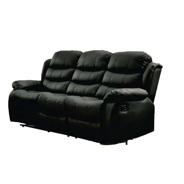 Sillon 3 Cuerpos Sofa Reclinable En Pu Living Beverly en Negro - Sillones y sofás, Uruguay | Soy Hogar