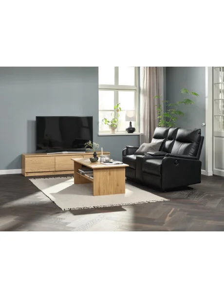 Mueble TV LIMFJORDEN 2 cajones 1 puerta roble en Madera natural - Muebles para TV, Uruguay | JYSK, vista 3