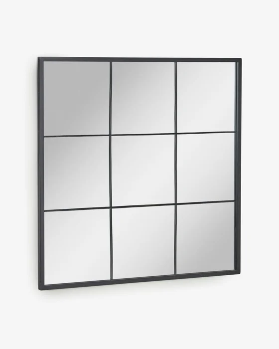 Espejo de pared Ulrica metal negro 80 x 80 cm en Negro - Espejos, Uruguay | Kavehome