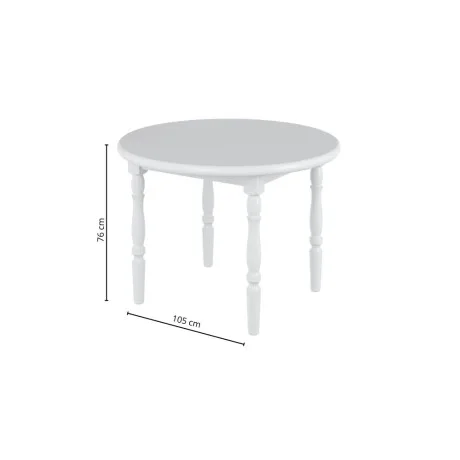 Mesa redonda 105x76 Linea Parma - Blanco en Blanco - Mesas de comedor, Uruguay | La Cueva Muebles, vista 5