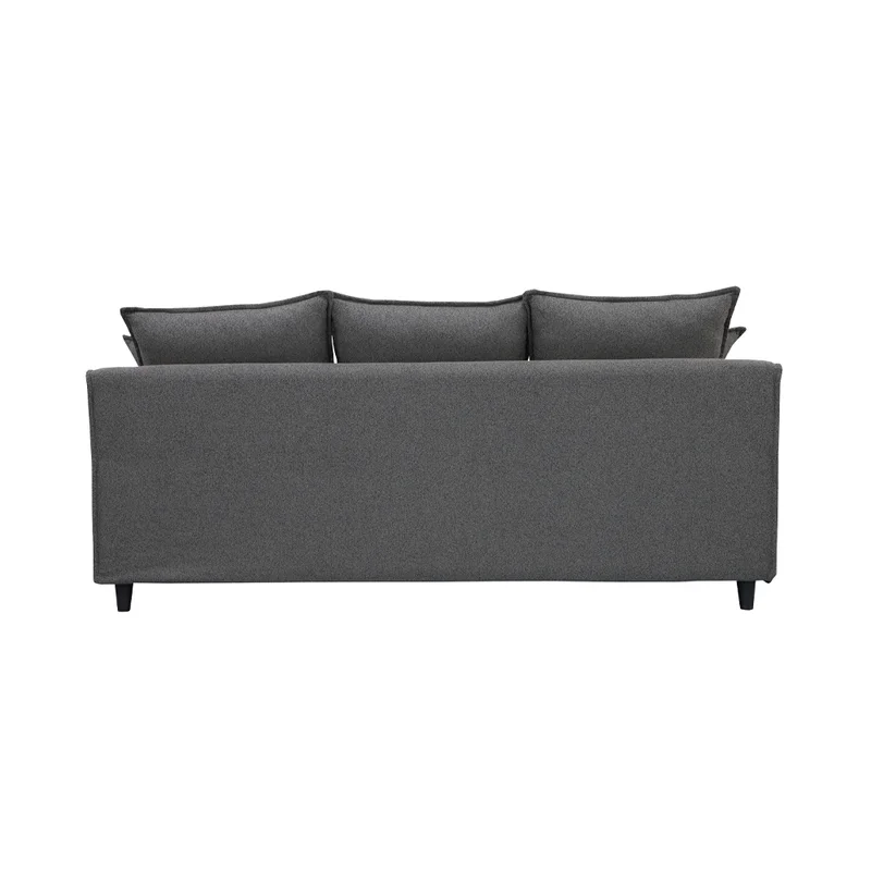 Sofa 3 Cuerpos Moderno Tapizado Tela Con Patas en Gris - Sillones y sofás, Uruguay | Soy Hogar, vista 4