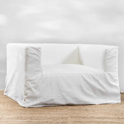 Poltrona Lucía Blanca en Blanco - Butacas, banquetas y puffs, Uruguay | Satec