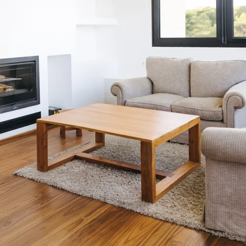 MESA RATONA ANDRÓMEDA 140x100 en Madera natural - Mesas de living, Uruguay | Fundamento Muebles