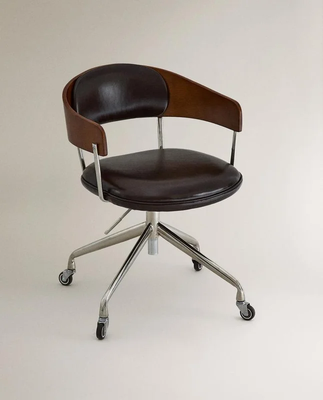 SILLA OFICINA RUEDAS en Marrón - Sillas, Uruguay | Zara Home, vista 3