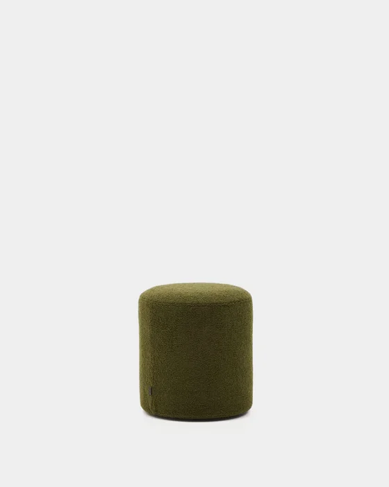 Reposapiés desenfundable Kaeli - de borreguito verde Ø 43 cm en Verde - Butacas, banquetas y puffs, Uruguay | Kavehome