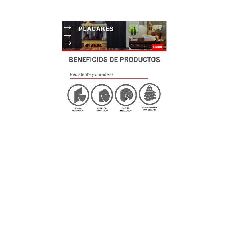 Placard Ropero 4 Puertas Mdf-y-madera Natural-beige Smile en Beige - Roperos y placares, Uruguay | Divino, vista 4