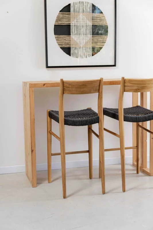 Banquetas en teca y loom sintético - Butacas, banquetas y puffs, Uruguay | Entrecasa, vista 6