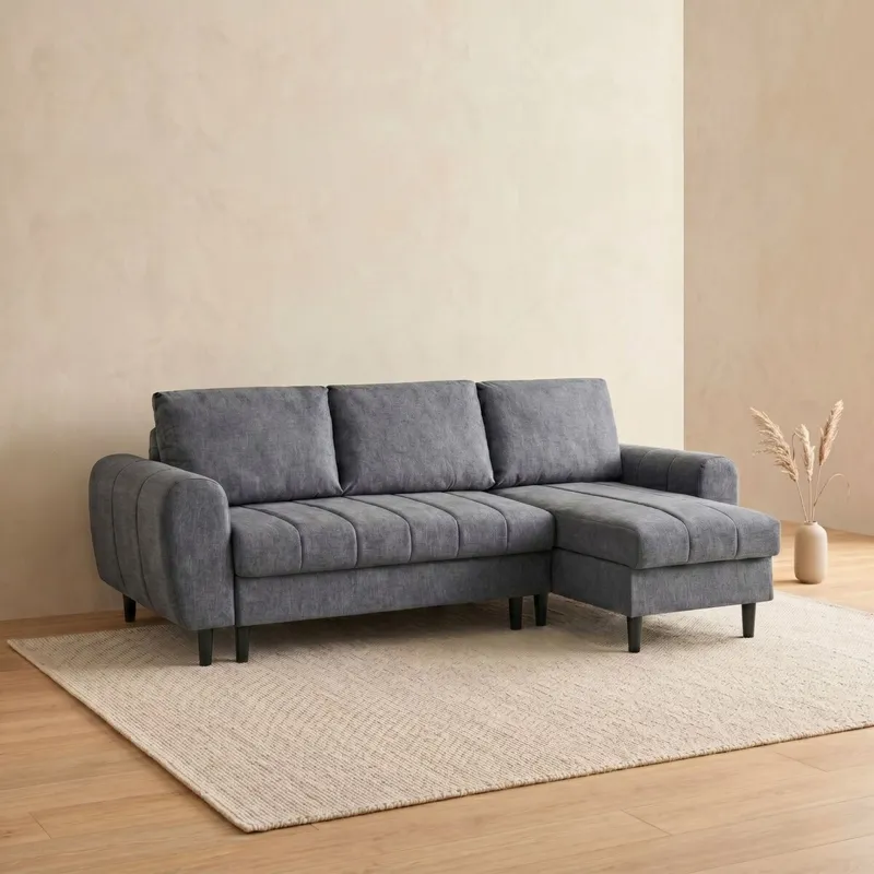 Sillón Esquinero con Baúles amplios - Amo - Gris Claro en Gris - Sillones y sofás, Uruguay | Rústico Hogar