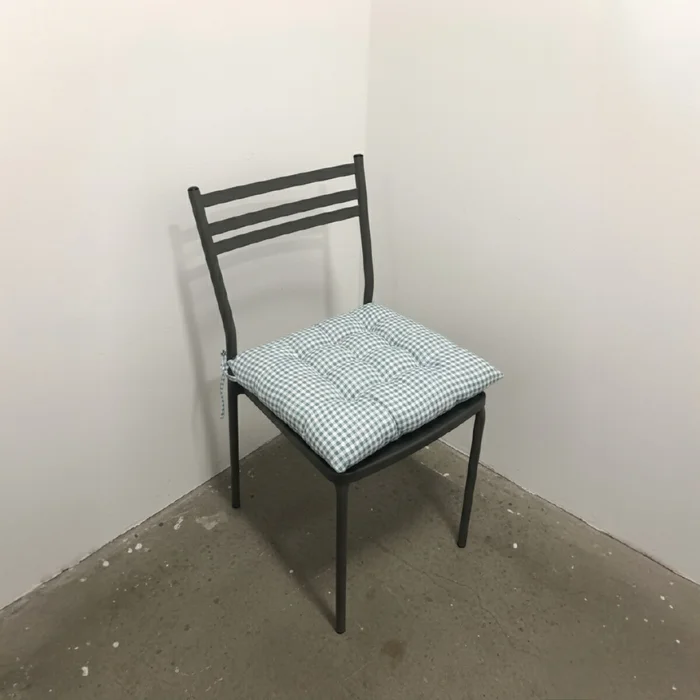 Almohadón para silla cuadros - azul en Gris - Textiles, Uruguay | Buho Store